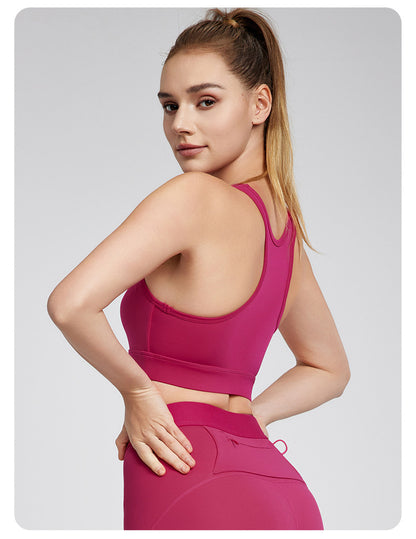 Sports Vest Women Fitness Fixed Cup Casual H Shaped Beauty Back Cool Inner Bra Short Sleeveless Yoga Bra