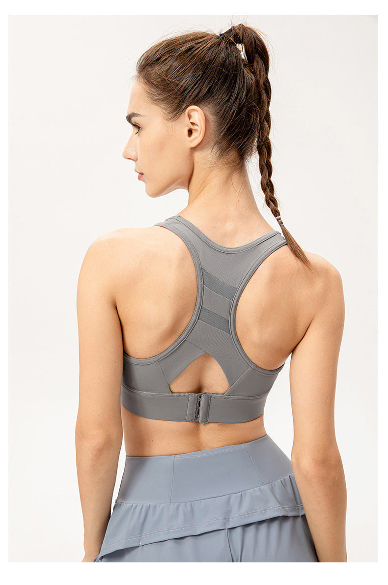 One Piece High Strength Yoga Bra Women Buckle Adjustable Sports Vest Shockproof Running Workout Underwear