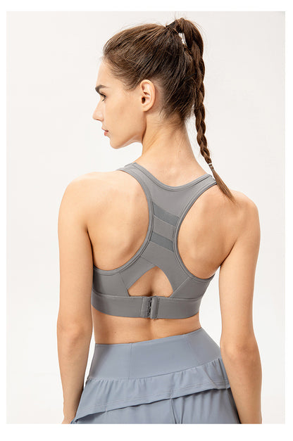 One Piece High Strength Yoga Bra Women Buckle Adjustable Sports Vest Shockproof Running Workout Underwear