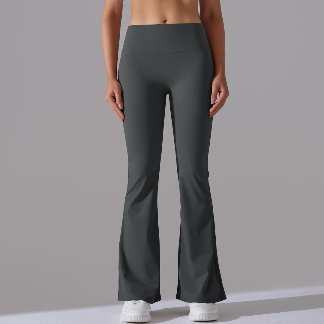 Classic Solid Color Bell Bottom Pants Yoga Pants Women Slim Fit Hip High Waist Elastic Training Wide Leg Pants Fitness Pants