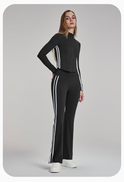 Slim Yoga Trousers Women Outer Wear Thin High Waist Belly Contracting Fitness Bell Bottom Pants Pilates Training Workout Pants