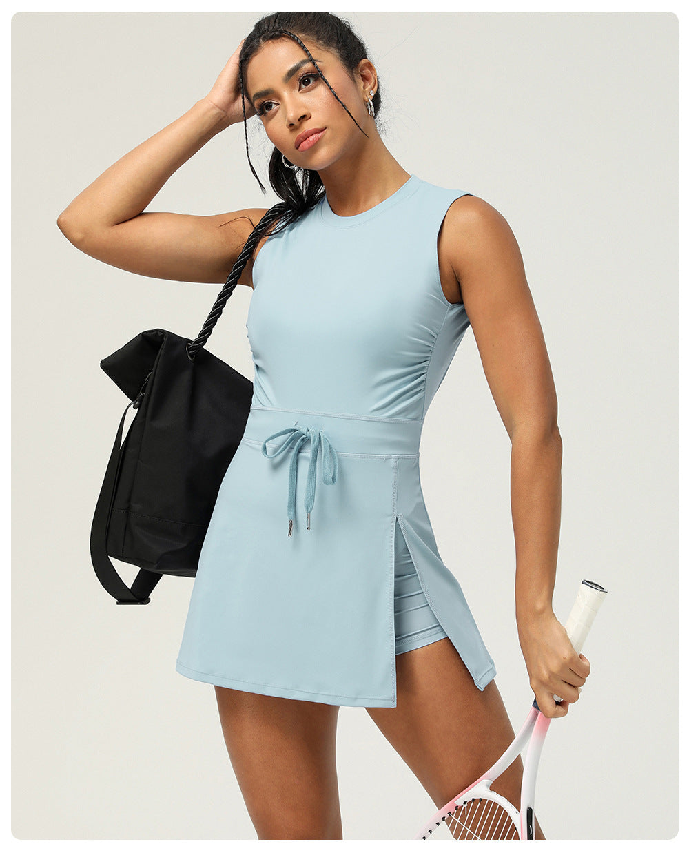 Summer Cool Feeling Sports Dress Casual Fitness Backless Dance Dress Yoga Tennis