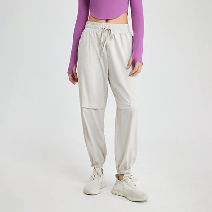 Drawstring High Top Sports Trousers Women Loose Tappered Casual Harem Pants Running Quick Drying Dance Gym Yoga Pants