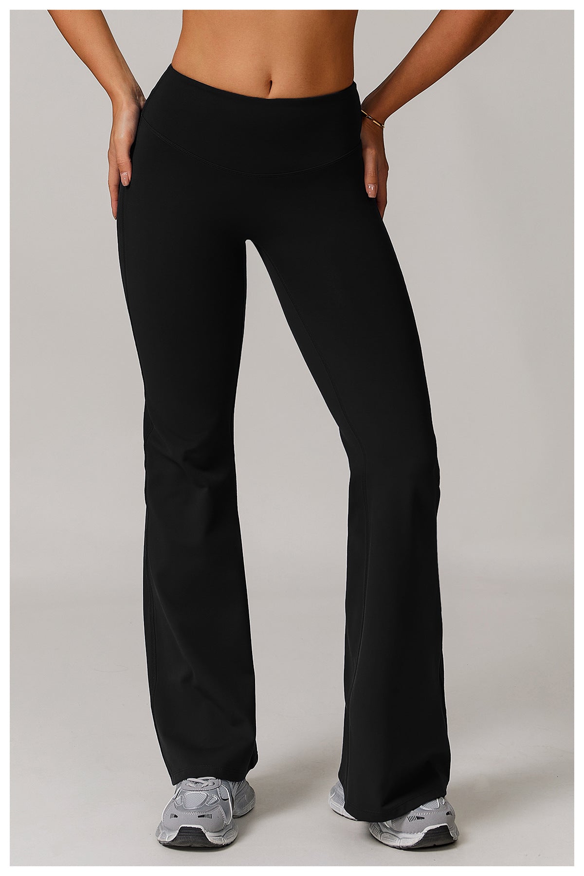 Sollinarry Skinny Yoga Pants Women Slightly Wide Leg Running Exercise Pants High Waist Workout Bell Bottom Pants