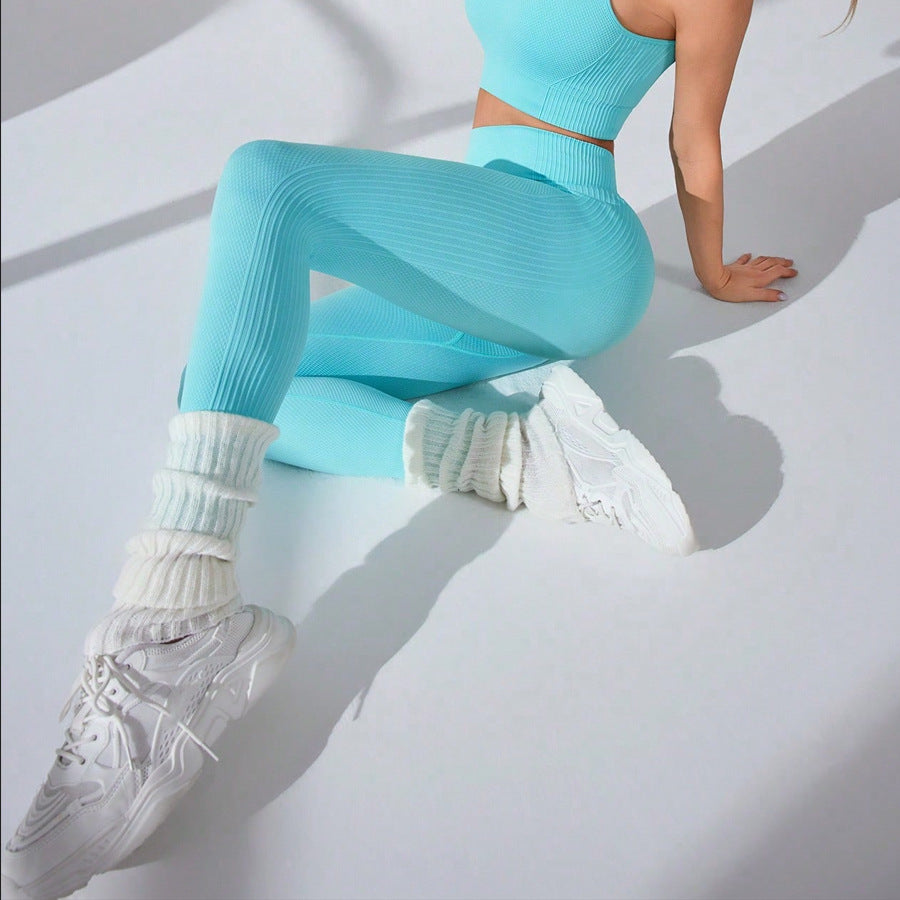 High Waist Yoga Pants Women Seamless Peach Hip Fitness Pants Quick Dry Hip Raise Sports Tight Pants