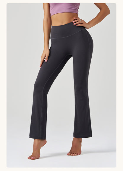 Yoga Pants Flared Pants Sports Peach High Waist Hip Lifting No Embarrassment Line Outer Wear Small Wide Leg Pants Women Summer