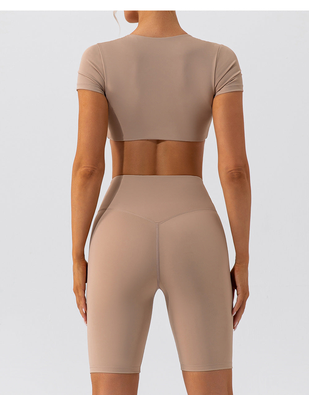Summer Yoga Clothes Shorts Suit Short Sleeve Beauty Back Running Quick Drying Exercise Yoga Clothes Suit Women