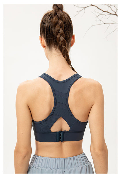 One Piece High Strength Yoga Bra Women Buckle Adjustable Sports Vest Shockproof Running Workout Underwear