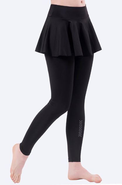 Exposure Yoga Culottes Women Faux Two Piece High Waist Arm Lifting Tights Violently Sweat Sports Pleated Fitness Skirt