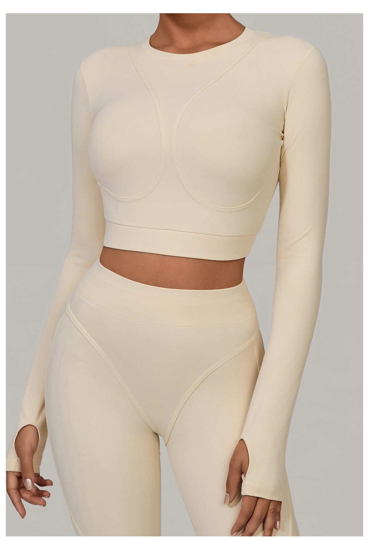 Autumn Sand Brushed Long Sleeve Yoga Clothes High Strength Workout Clothes Pilates Running Sport Long Sleeve Top