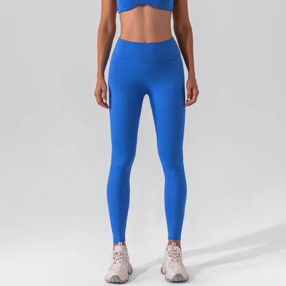 High Waist Stretch Brushed Nude Feel Yoga Pants Hip Lift Belly Shaping Slim Fit Fitness Pants Training Running Workout Pants Women