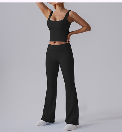 High Waist Tight Yoga Bell Bottom Pants Wide Leg Outerwear Bell-Bottom Pants Women Hip Lifting Casual Fitness Running Workout Pants