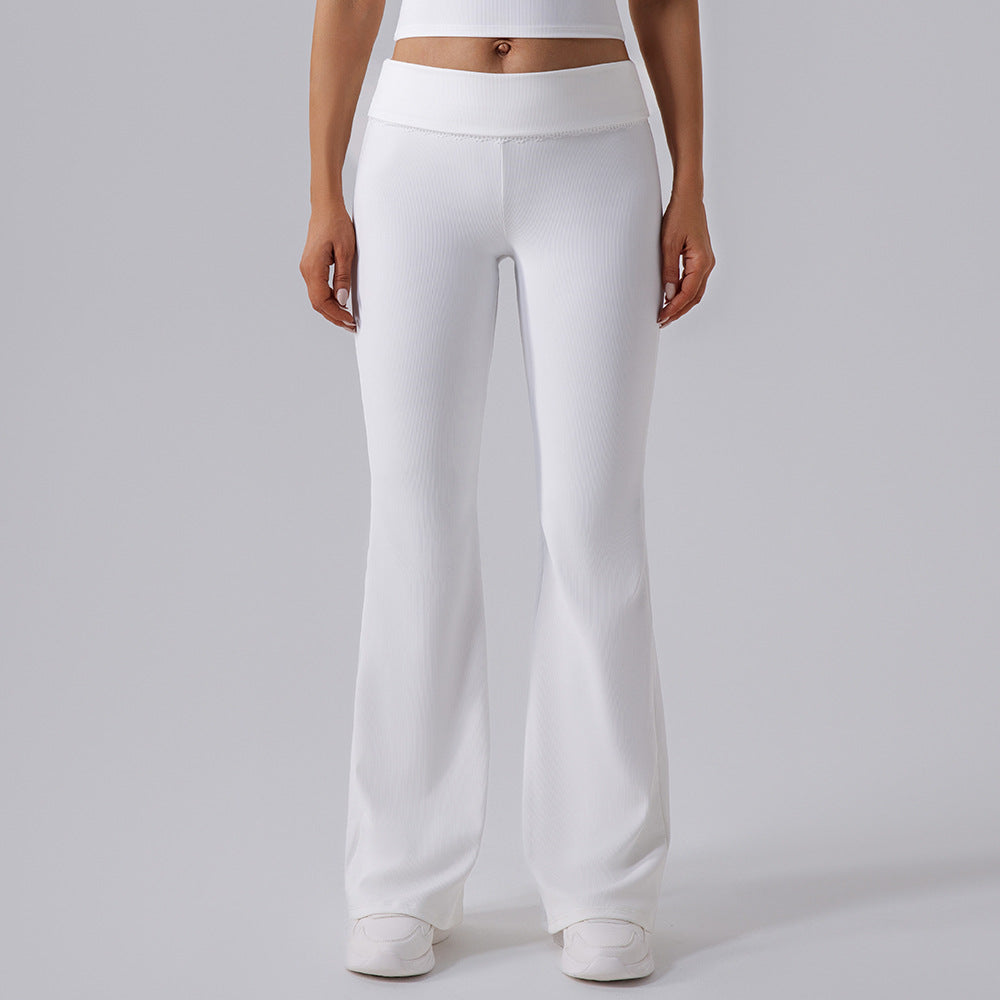 High Waist Tight Yoga Bell Bottom Pants Wide Leg Outerwear Bell-Bottom Pants Women Hip Lifting Casual Fitness Running Workout Pants
