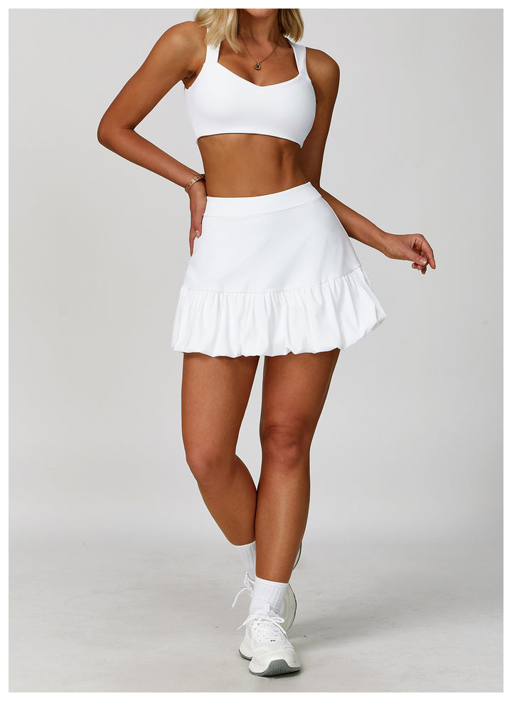 Sollinarry Faux Two Piece Skirts Quick Drying Breathable Safety Tennis Skirt Casual Fitness Running Exercise Skirt