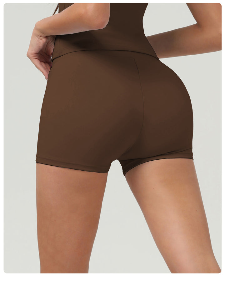 Nude Feel Hip Lifting Yoga Shorts High Waist Belly Contracting Fitness Pants Women Quick Drying Tight Sports Running Shorts