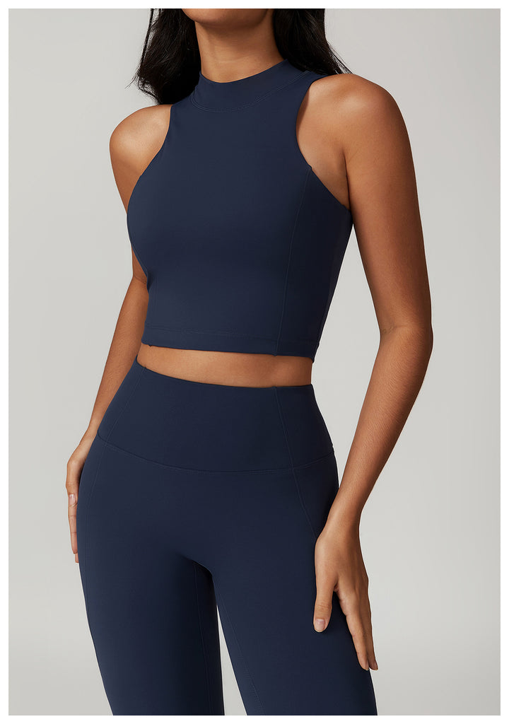 Sollinarry Shock Absorbing High-Strength Quick Drying Sports Vest Naked Women Sense Skinny Yoga Clothes Running Fitness Top