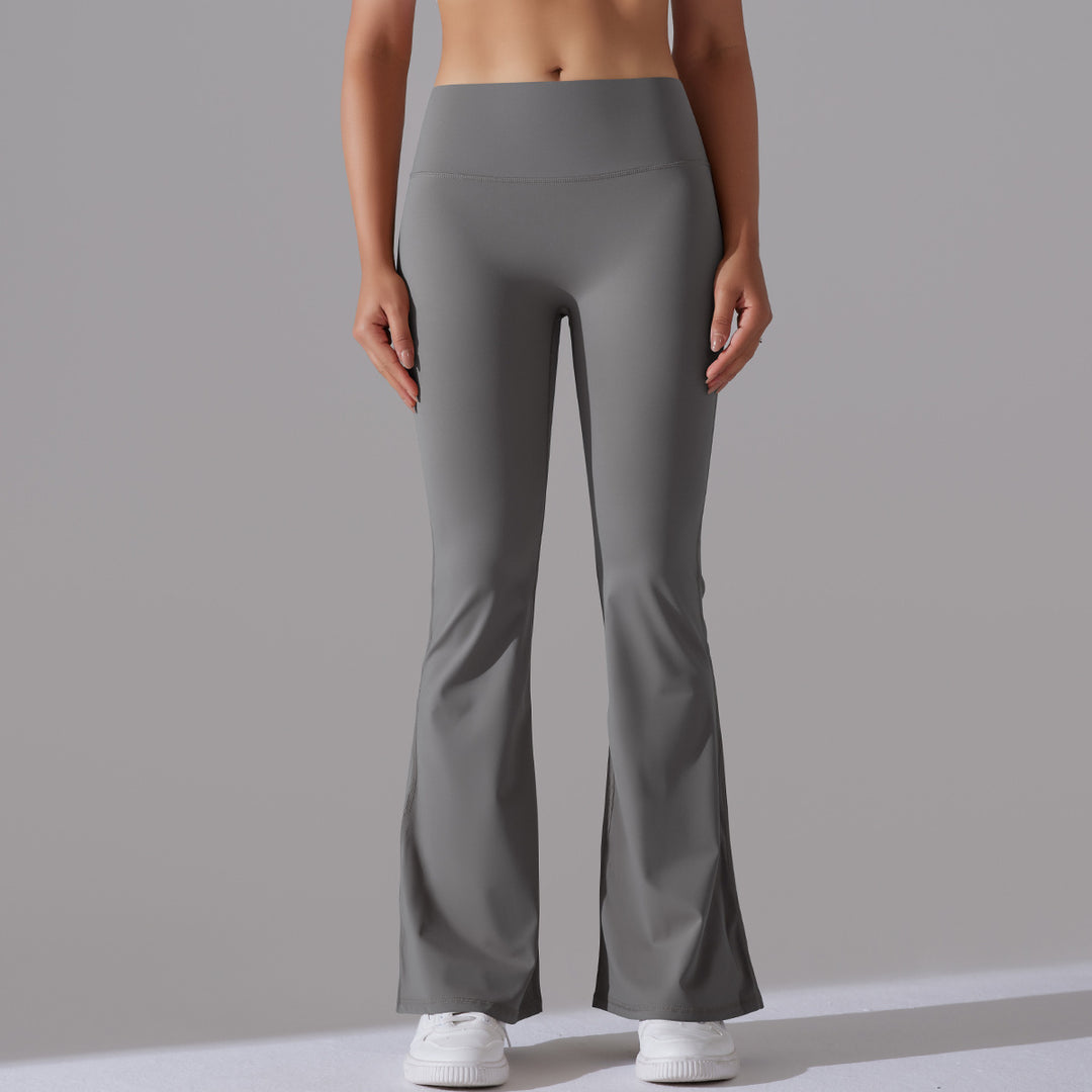 Classic Solid Color Bell Bottom Pants Yoga Pants Women Slim Fit Hip High Waist Elastic Training Wide Leg Pants Fitness Pants