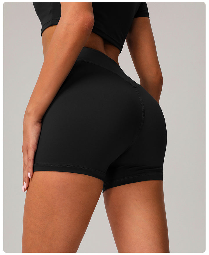 Quick Drying Nude Feel Yoga Shorts Hip Lifting Running Fitness Shorts Tight High Waist Outdoor Exercise Shorts Women