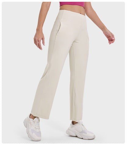 Loose Breathable High Elastic Lightweight Sweat Absorbent Sports Pants Yoga Quick Drying Running Fitness Pants Ice-Feeling Casual Pants for Women