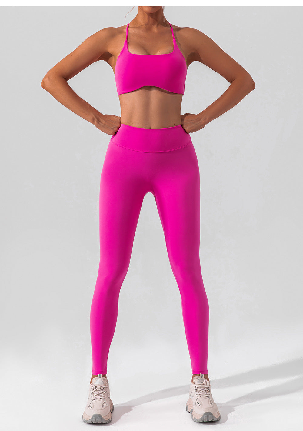High Waist Stretch Brushed Nude Feel Yoga Pants Hip Lift Belly Shaping Slim Fit Fitness Pants Training Running Workout Pants Women
