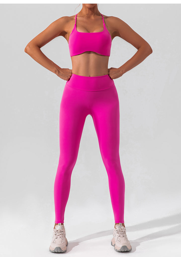 High Waist Stretch Brushed Nude Feel Yoga Pants Hip Lift Belly Shaping Slim Fit Fitness Pants Training Running Workout Pants Women