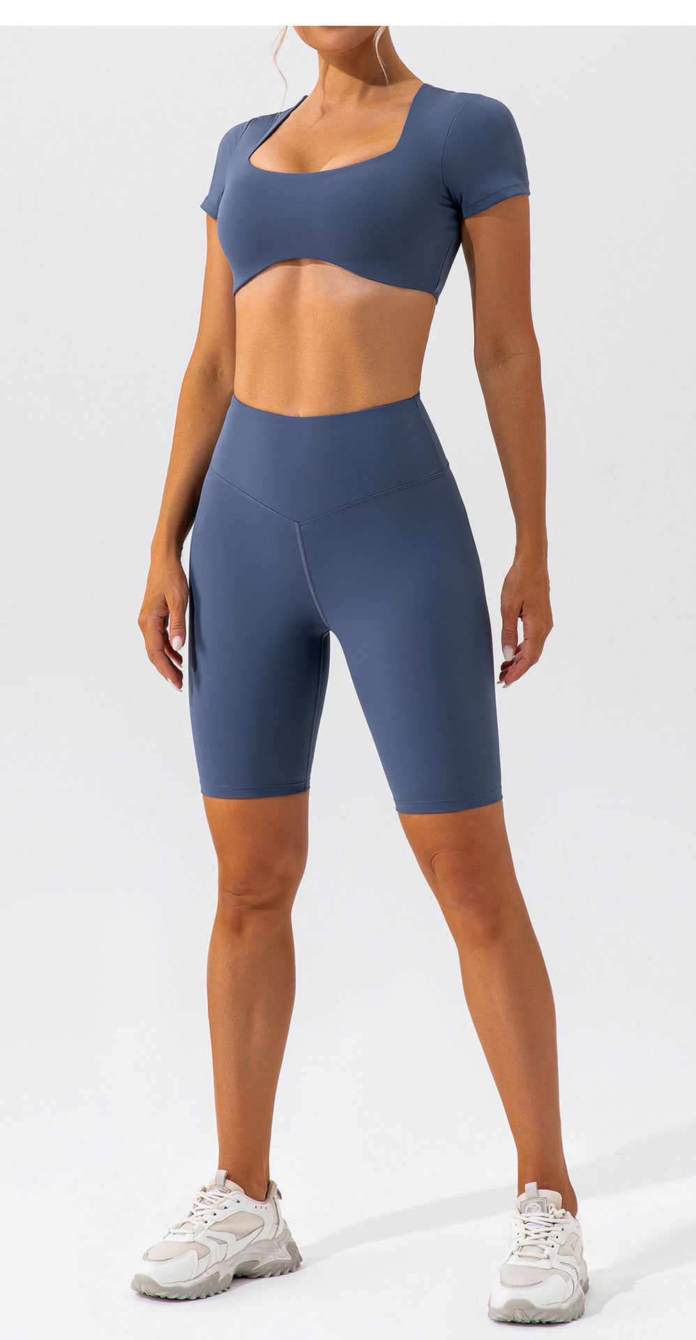 Summer Yoga Clothes Shorts Suit Short Sleeve Beauty Back Running Quick Drying Exercise Yoga Clothes Suit Women