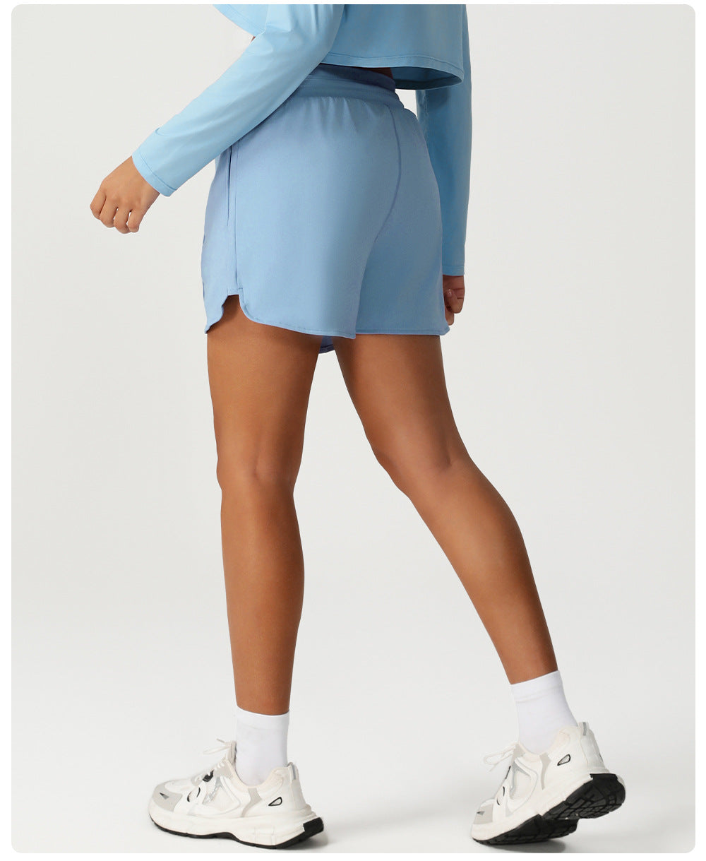 High Waist Drawstring Shorts Casual Women Sweat Pants Quick-Drying Breathable Outdoor Running Training Yoga Shorts