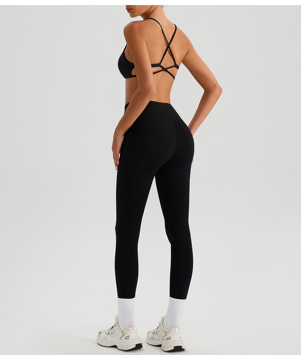 Nude Feel Yoga Pants Women Breathable Quick Drying Running Trousers Tight High Waist Hip Lifting Peach Exercise Workout Pants