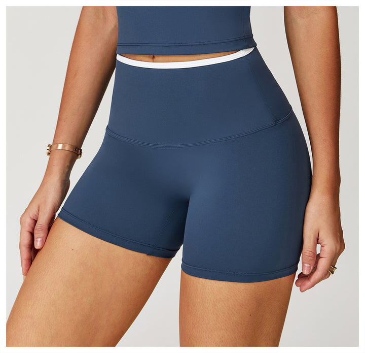 Sollinarry Nude Feel Yoga Shorts Tight High Waist Quick Drying Shorts Sports Running Workout Shorts