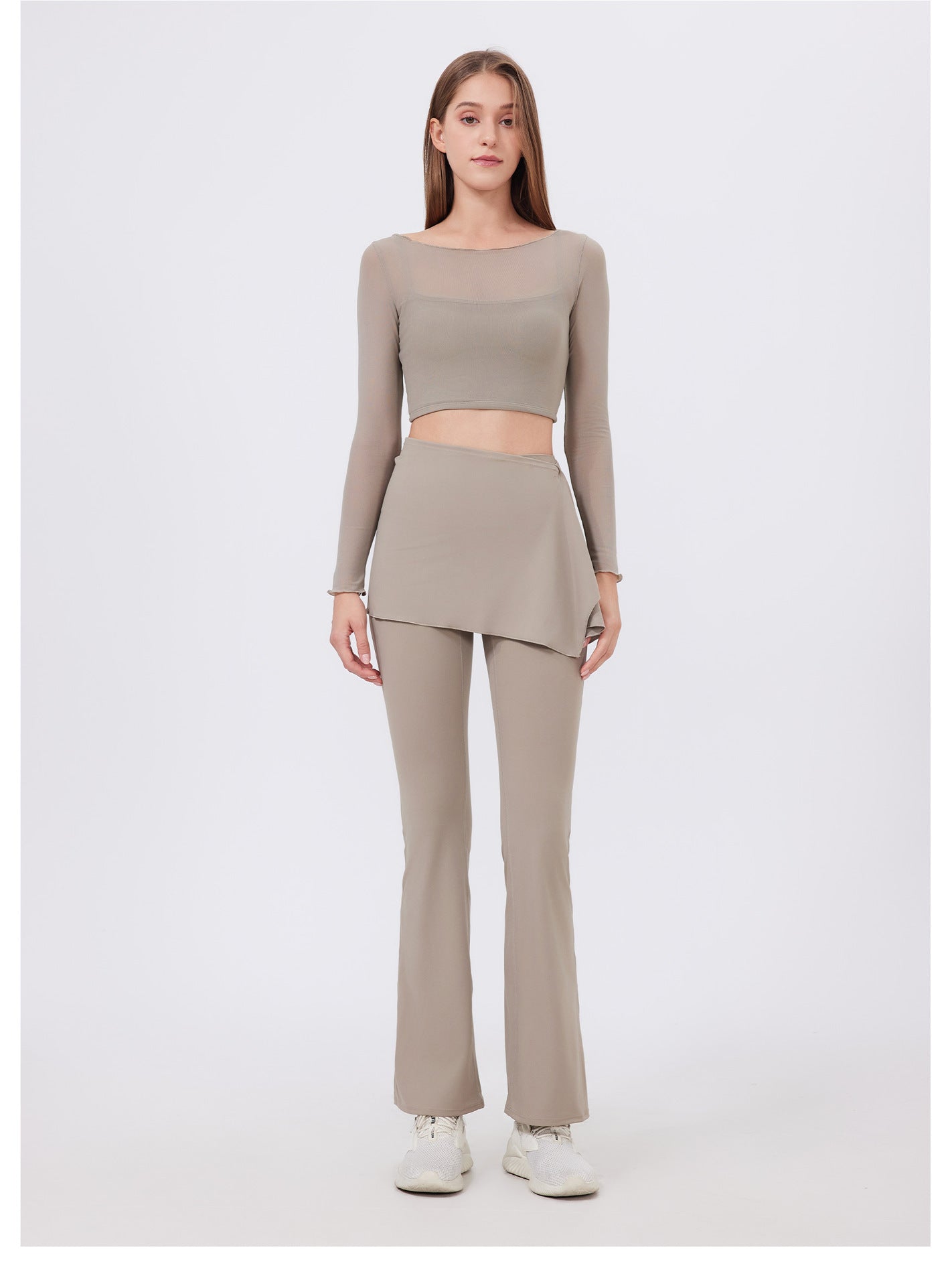 Yoga Pants Blocking Skirt Women Running One Piece Fart Curtain Outer Wear Fitness Sports Short Skirt Fitness Training Thigh Length