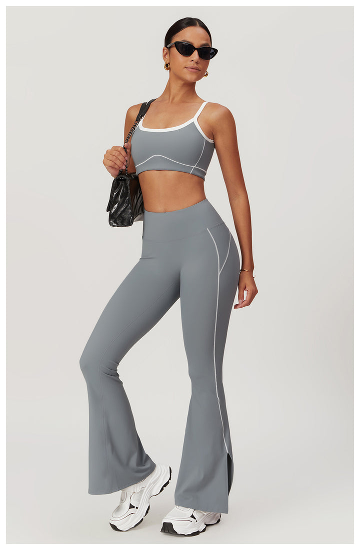 Sollinarry Nude Feel Tight Sports Underwear Large U Shaped Beauty Back Yoga Bra Women Inner Wear Outer Wear Workout Top