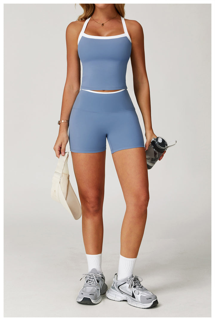 Sollinarry Nude Feel Yoga Shorts Tight High Waist Quick Drying Shorts Sports Running Workout Shorts