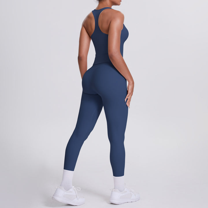 Brushed H Shaped Beauty Back Sports Vest Pants Tight Quick Dry Casual Running Fitness Yoga Wear Women