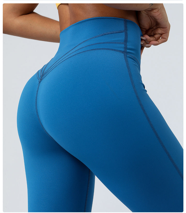Nude Feel Tight Dance Wide Leg Pants Hip Raise High Waist Casual Flared Pants Fitness Sports Yoga Pants Women