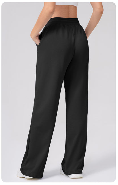 Autumn Winter Track Pants Women High Waist Drawstring Wide Leg Pants Loose Casual Yoga Workout Running Pants