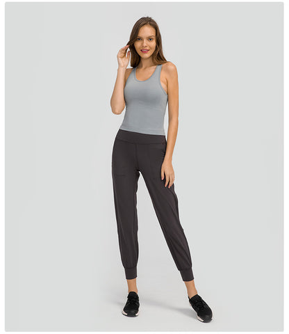 Yoga Clothes Autumn Winter with Chest Pad I-Shaped Beauty Back Yoga Vest Sports Running Fitness Top Women