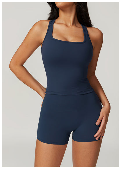 Sollinarry Brushed H Shaped Beauty Back Sports Vest Women Tight Quick Dry Casual Running Fitness Top Yoga Clothes