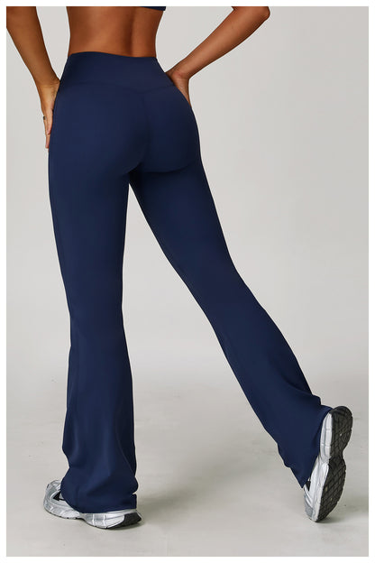 Sollinarry Brushed High Waist Yoga Trousers Tight Wide Leg Bell Bottoms Running Sports Fitness Bootcut Trousers