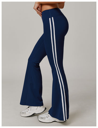 Sollinarry Nude Feel Sports Trousers Slightly Stretch Slimming Wide Leg Fitness Pants Quick Dry Casual Running Bell Bottom Pants