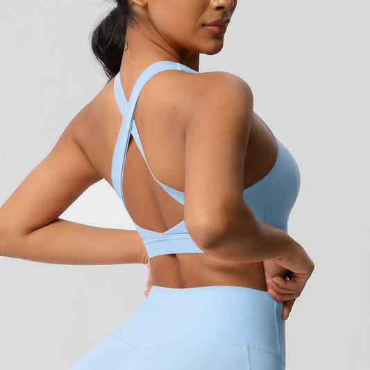 Cloud Sense Tight Yoga Vest Sports Underwear Shockproof High Strength Bra Pilates Running Outdoors Workout Clothes for Women