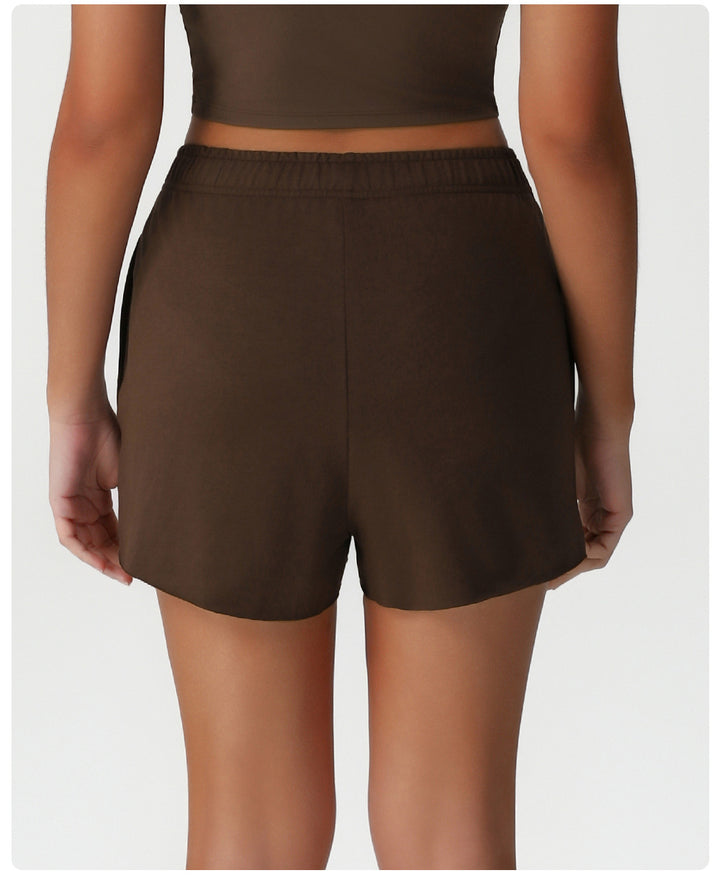High Waist Loose Track Sweatpants Pocket Casual Running Workout Shorts Outdoor All Matching Yoga Shorts