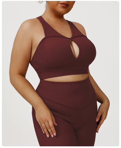 Thread Plus Size Sports Bra High Strength Yoga Push up Bras Sexy Beauty Back Running Workout Vest Women