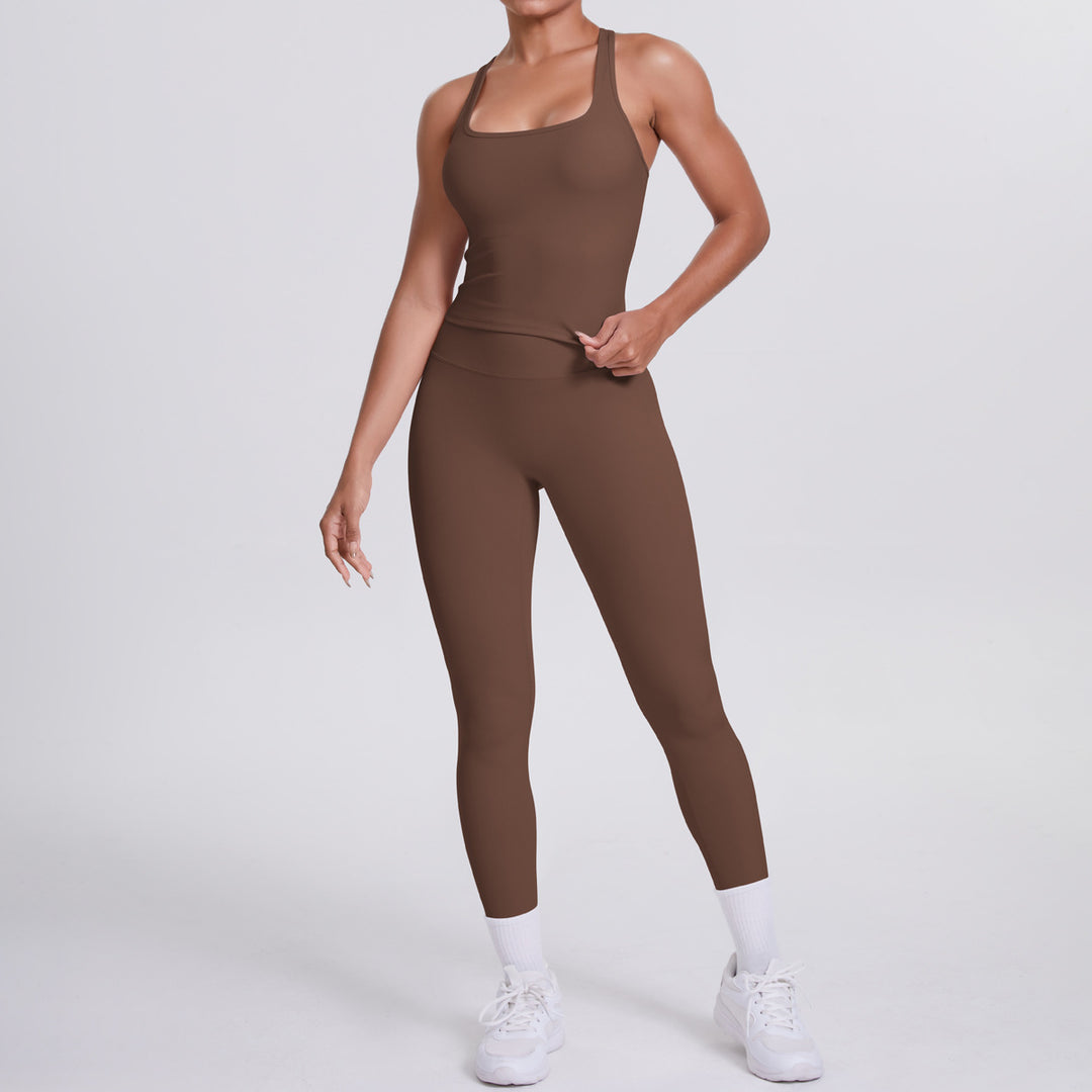 Brushed H Shaped Beauty Back Sports Vest Pants Tight Quick Dry Casual Running Fitness Yoga Wear Women