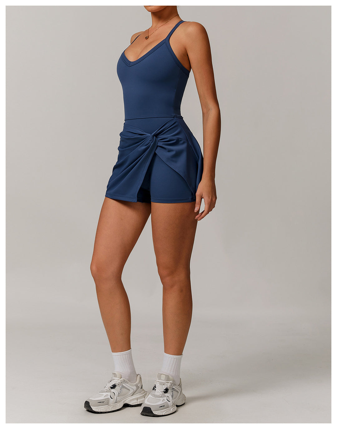 Sollinarry Sustainable Recycled Dress Anti Exposure Kink Design Cross Hollow Out Cutout out Beauty Back Tennis