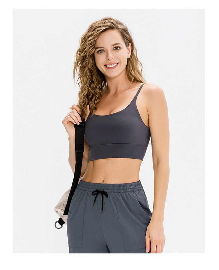 Nude Feel Double Sided Yoga Clothes Bra Women Shockproof Running Exercise Underwear Skin Friendly Breathable Fitness Vest