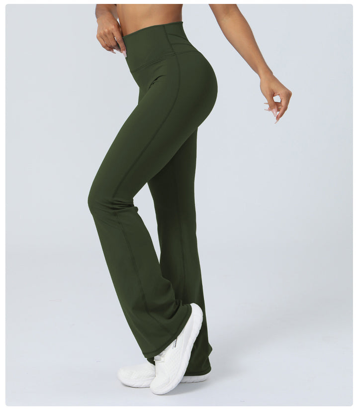 Nude Feel Tight Dance Wide Leg Pants Hip Raise High Waist Casual Flared Pants Fitness Sports Yoga Pants Women