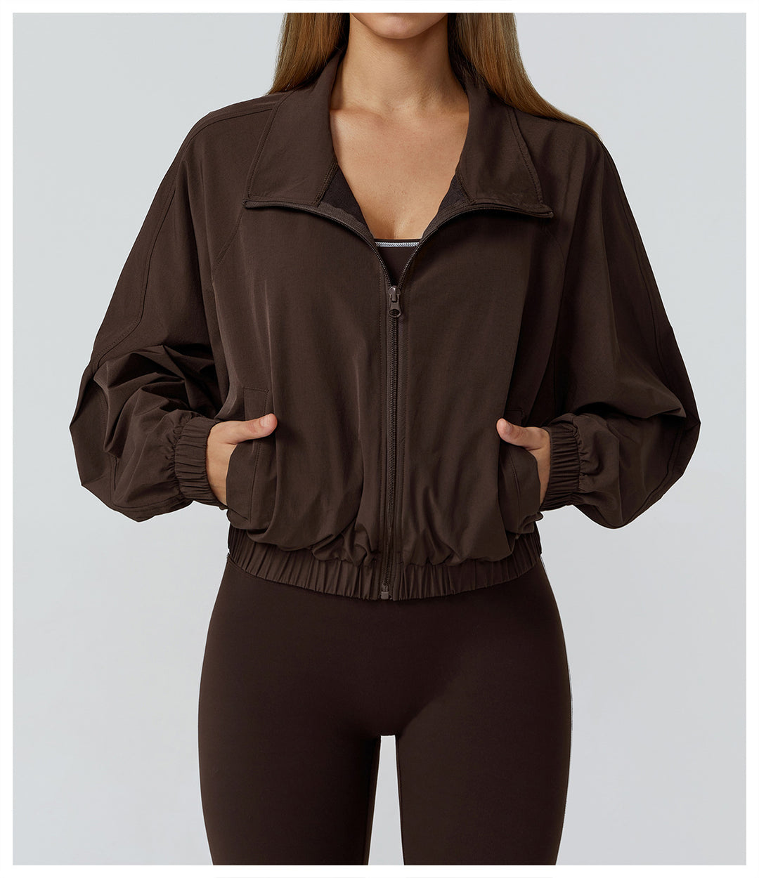 Sports Jacket Women Zipper Windproof Outdoor Running Workout Long Sleeve Yoga Clothes Coat
