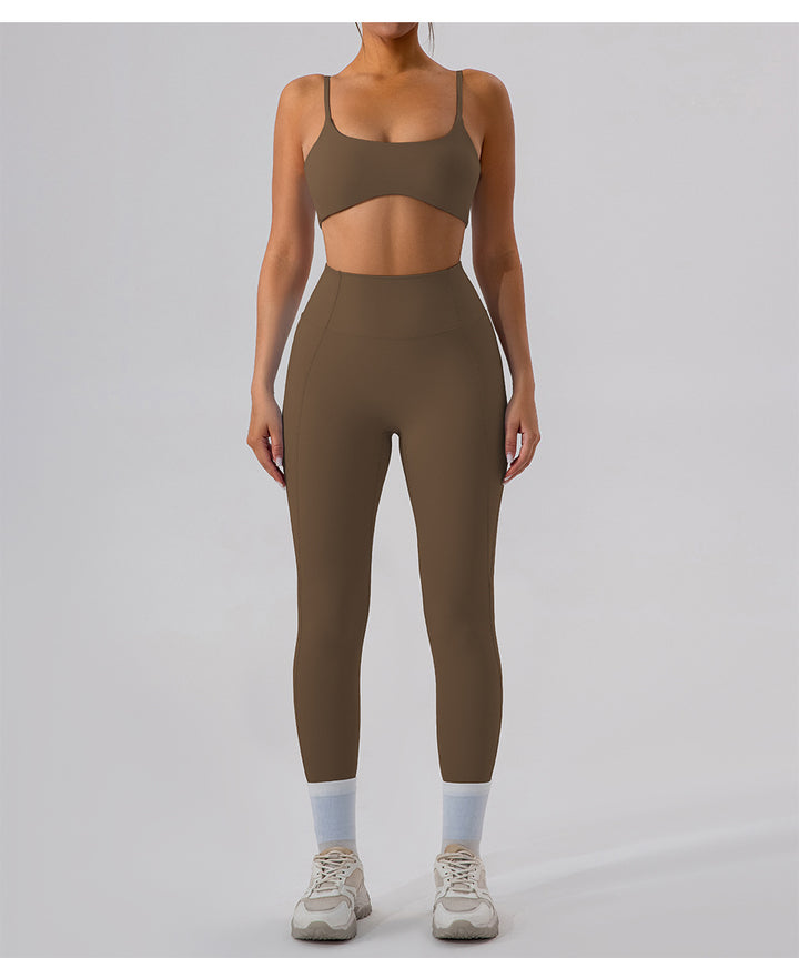 Yoga Clothes Set Nude Feel Skinny Running Training Workout Exercise Outfit Women