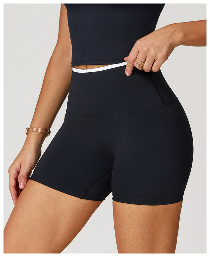 Sollinarry Nude Feel Yoga Shorts Tight High Waist Quick Drying Shorts Sports Running Workout Shorts