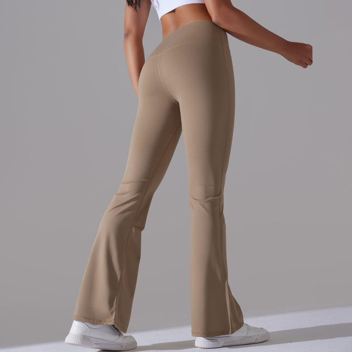 Classic Solid Color Bell Bottom Pants Yoga Pants Women Slim Fit Hip High Waist Elastic Training Wide Leg Pants Fitness Pants